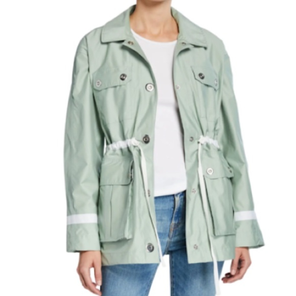 Hunter Sage Green Utility Jacket with White Trim